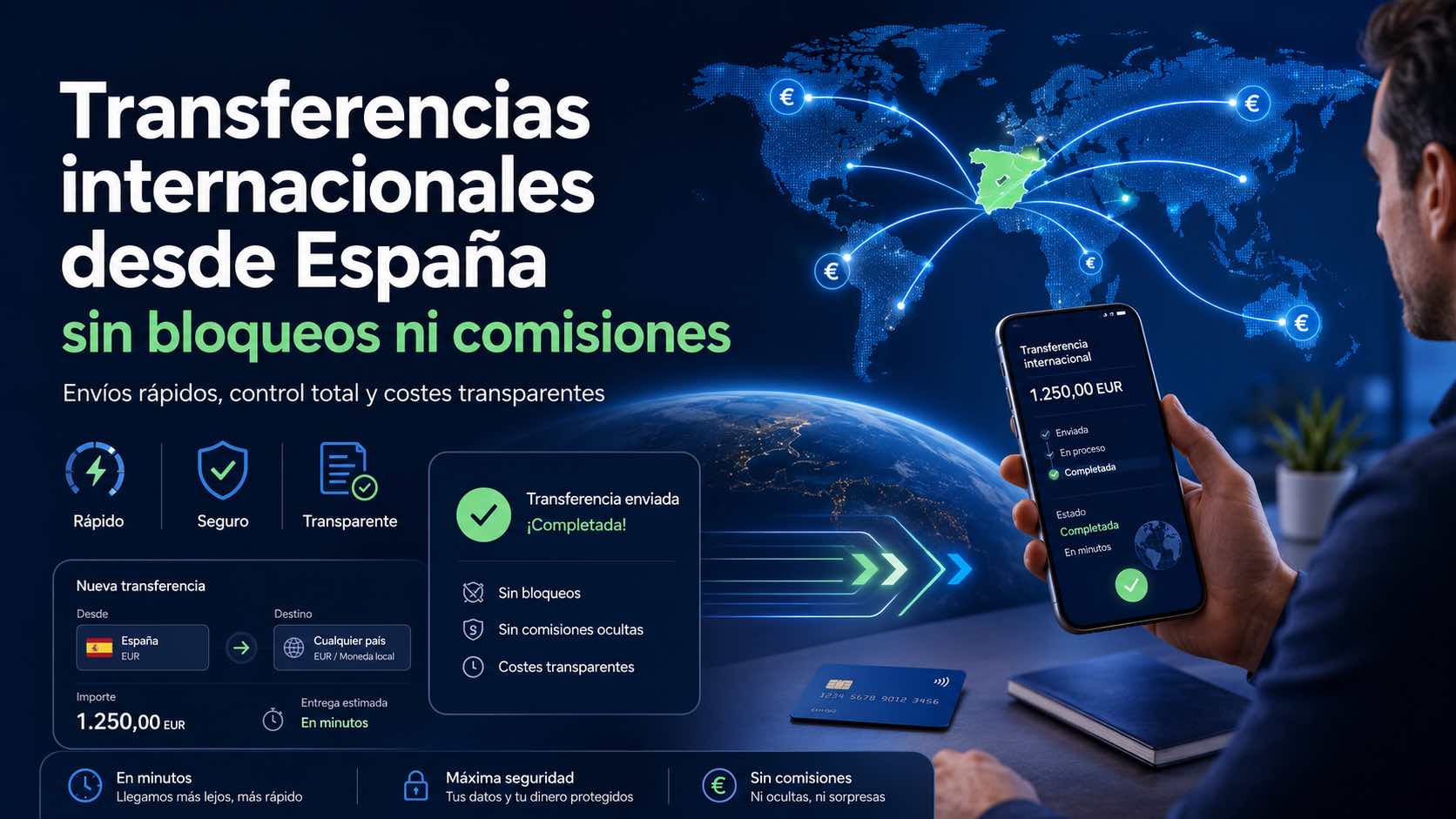 Transferencias internacionales desde España sin bloqueos ni comisiones